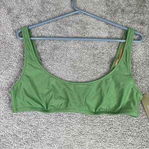 J. Crew Heritage Scoop Neck Bikini Top Women’s Large Green Lined BX6111